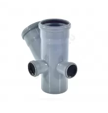 Крестовина PP-H 2-плоскостная правая и тыл серая Дн 110х110х50х45гр б/нап RTP (РосТурПласт) 36535