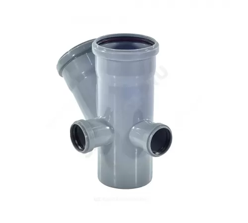 Крестовина PP-H 2-плоскостная правая и тыл серая Дн 110х110х50х45гр б/нап RTP (РосТурПласт) 36535