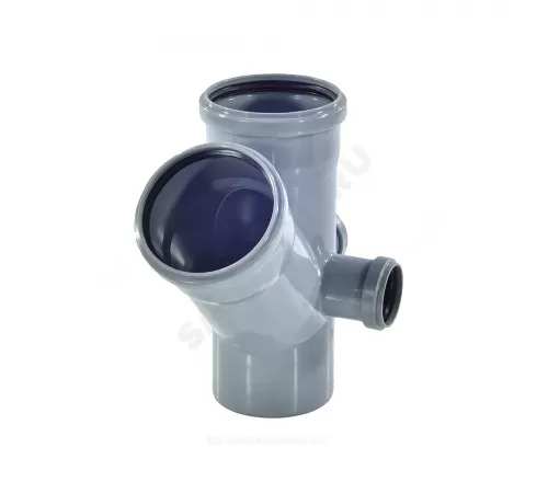 Крестовина PP-H 2-плоскостная правая и тыл серая Дн 110х110х50х45гр б/нап RTP (РосТурПласт) 36535