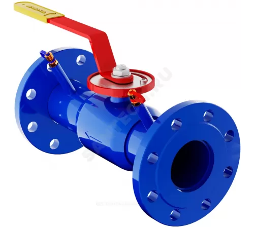 Кран шаровой балансировочный ручной сталь 11с67п 11ЦлФ.00.1 Ду 100 Ру25 фл Kvs=260м3/ч с измерительными ниппелями Маршал 11ЦлФ.00.1.025.100/080