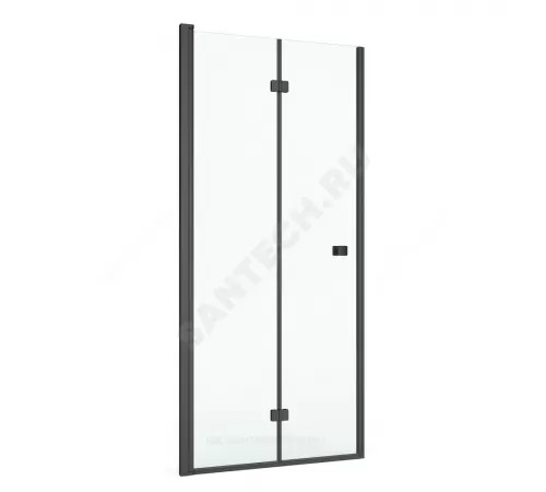 Дверь душевая Capital 900х1950мм прозрачное стекло профиль черный Roca M4509016M