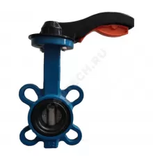 Затвор дисковый поворотный чугун Ду 32 Ру16 межфл с рукояткой диск нерж манжета EPDM EURO Benarmo