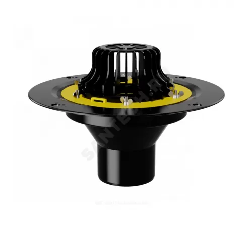 Воронка кровельная VM с вертикальным выпуском PP Дн 110 с листвоуловителем, обжимным фланцем Fachmann 01.003