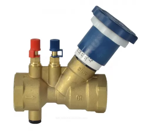 Клапан балансировочный ручной латунь Ду 32 G1 1/4" Ру25 Тмакс=110 оС ВР Kvs=18.5м3/ч с измерительными ниппелями OR 0621.033