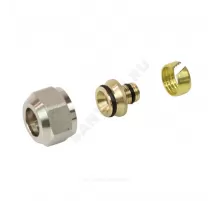 Евроконус для PE-X труб обжим латунь Дн 16х2,2х3/4" с накидной гайкой РОС .