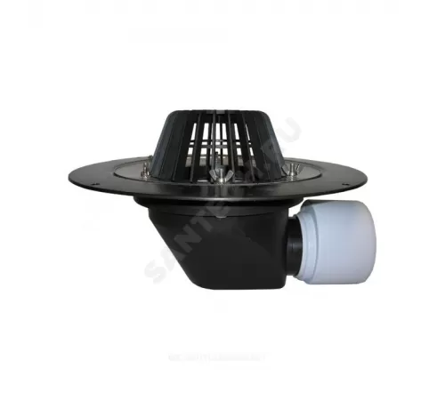 Воронка кровельная HL64 с горизонтальным выпуском PP Дн 75/110 с листвоуловителем, теплоизоляцией, обжимным фланцем HL HL64