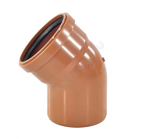 Отвод НПВХ коричневый Дн 110х45гр б/нап в/к Aquaviva AQVD103110