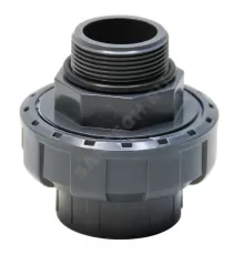 Муфта ПВХ разъемная Дн 50х1 1/2" серая НР под клеевое соединение Aquaviva BMG50112