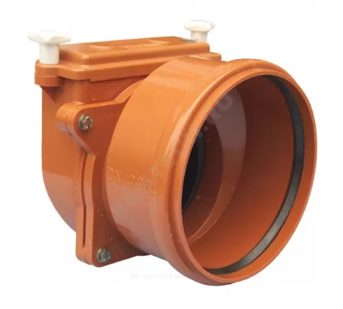 Клапан обратный канализационный коричневый Дн 200 б/нап с заслонкой из нерж стали, монтажным лючком HL 720.0