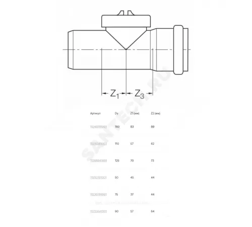 Ревизия PP-H бесшумная белая RAUPIANO PLUS Дн 110 б/нап в/к Rehau 11215341004 (11215341003)