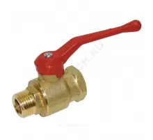 Кран шаровой латунь 11б27п7 Ду 15 Ру16 ВР/НР рычаг красный Цветлит ZW10059
