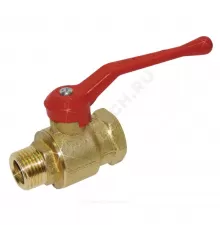 Кран шаровой латунь 11б27п7 Ду 15 Ру16 ВР/НР рычаг красный Цветлит ZW10059