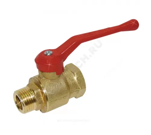 Кран шаровой латунь 11б27п7 Ду 15 Ру16 ВР/НР рычаг красный Цветлит ZW10059