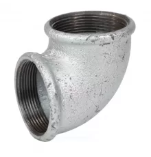 Угольник проходной чугун оц Ду 15 (1/2") ВР/ВР Fittex