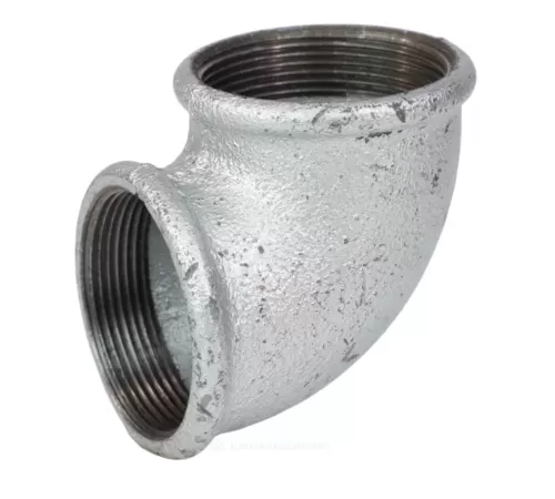 Угольник проходной чугун оц Ду 15 (1/2") ВР/ВР Fittex