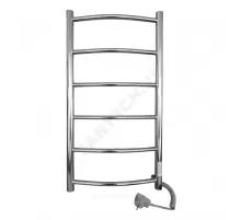 Полотенцесушитель электрический нерж сталь Лесенка 500х500мм 4П со встроенным диммером справа Уют Элит-Металл