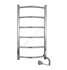 Полотенцесушитель электрический нерж сталь Лесенка 400х600мм 5П со встроенным диммером справа Уют Элит-Металл