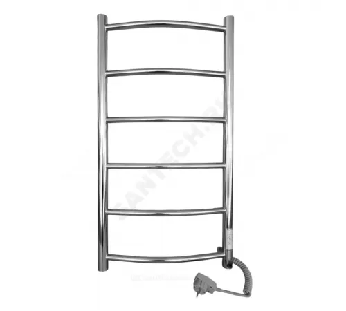 Полотенцесушитель электрический нерж сталь Лесенка 500х500мм 4П со встроенным диммером справа Уют Элит-Металл
