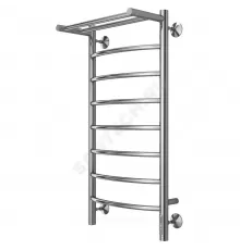 Полотенцесушитель электрический нерж сталь Лесенка с полочкой 115 Вт 400х850мм 8П со встроенным диммером справа Классик Терминус 4670078531407