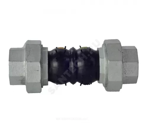 Компенсатор резиновый антивибрационный EPDM Ду 20 Ру16 ВР L=200мм сжатие/растяжение 22 мм/5 мм RMCX