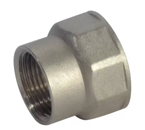 Муфта латунь никель переходная Ду 40х32 (1 1/2"х1 1/4") ВР/ВР RTP (РосТурПласт) 29279