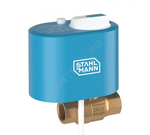 Кран бронза Ду 25 1" Ру40 ВР с эл/прив 12В STAHLMANN 2282754