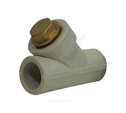 Фильтр PP-R сетчатый серый Дн 20х45гр внутренняя пайка RTP (РосТурПласт) 32626