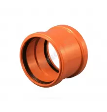 Муфта НПВХ двухраструбная коричневая Дн 160 б/нап в/к Хемкор 2491102