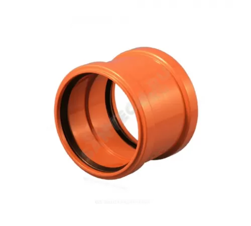 Муфта НПВХ двухраструбная коричневая Дн 110 б/нап в/к Хемкор 2491101