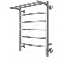 Полотенцесушитель электрический нерж сталь Лесенка с полочкой 100 Вт 500х650мм 6П со встроенным диммером справа Классик Терминус 4670078531391