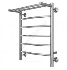 Полотенцесушитель электрический нерж сталь Лесенка с полочкой 100 Вт 500х650мм 6П со встроенным диммером справа Классик Терминус 4670078531391