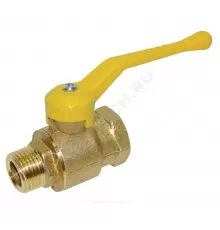 Кран шаровой латунь газ 11б27п6 Ду 15 Ру16 ВР/НР рычаг Цветлит ZW10050