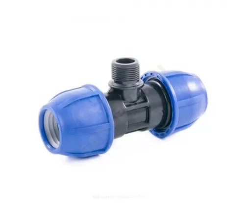 Тройник компрессионный ПЭ Дн 25х1/2"х25 НР Ру16 RTP (РосТурПласт) 11618