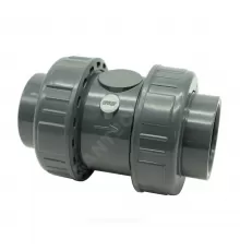 Клапан ПВХ обратный Дн 63 Ру16 серый напорная под клеевое соединение Aquaviva SHV063