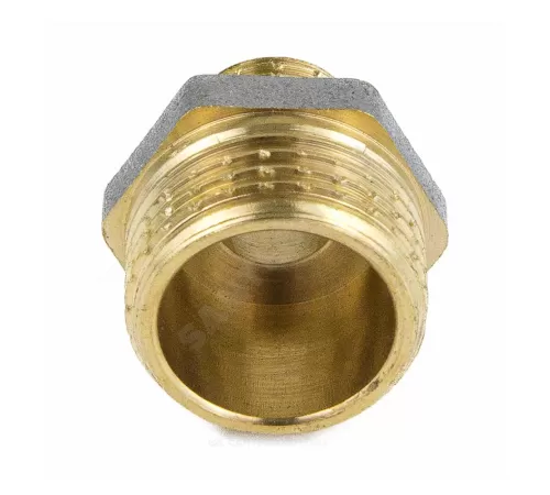 Ниппель латунь никель переходной Ду 15х8 (1/2"х1/4") НР 9023 ГОСТ 32585-2013 Aquasfera 9023-01