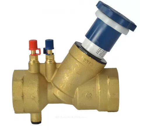 Клапан балансировочный ручной латунь Ду 50 G2" Ру25 Тмакс=110 оС ВР Kvs=38м3/ч с измерительными ниппелями OR 0621.050