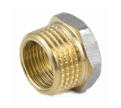 Футорка латунь никель Ду 50х25 (2"х1") НР/ВР 9024 ГОСТ 32585-2013 Aquasfera 9024-13