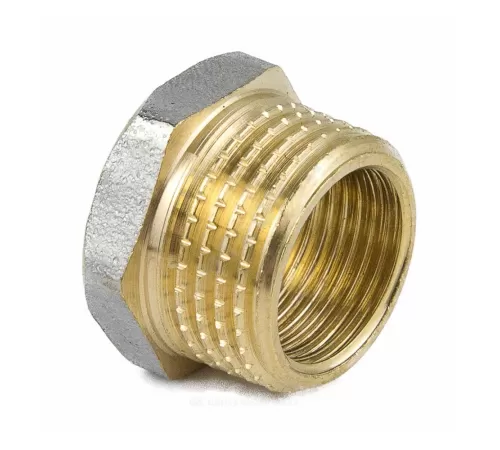 Футорка латунь никель Ду 50х25 (2"х1") НР/ВР 9024 ГОСТ 32585-2013 Aquasfera 9024-13