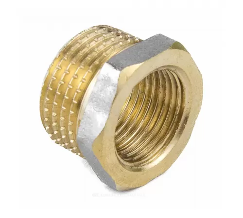 Футорка латунь никель Ду 50х25 (2"х1") НР/ВР 9024 ГОСТ 32585-2013 Aquasfera 9024-13