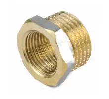 Футорка латунь никель Ду 50х40 (2"х1 1/2") НР/ВР 9024 ГОСТ 32585-2013 Aquasfera 9024-15