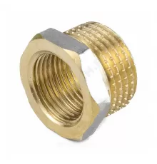 Футорка латунь никель Ду 40х25 (1 1/2"х1") НР/ВР 9024 ГОСТ 32585-2013 Aquasfera 9024-09