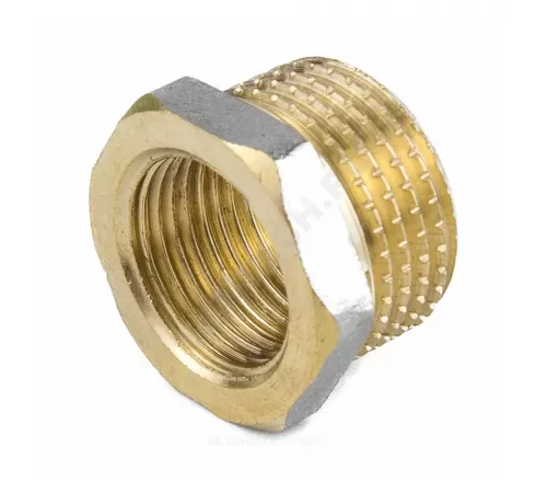 Футорка латунь никель Ду 50х25 (2"х1") НР/ВР 9024 ГОСТ 32585-2013 Aquasfera 9024-13