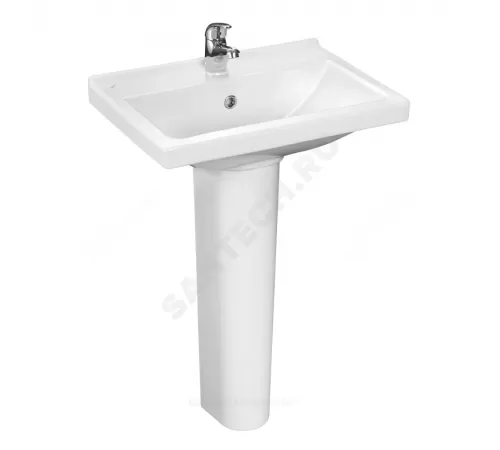 Умывальник подвесной Визит 55 1 отверстие под смеситель по центру с переливом белый Santeri 1.3115.3.S00.11B.0