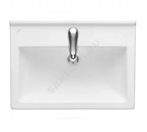 Умывальник подвесной Визит 55 1 отверстие под смеситель по центру с переливом белый Santeri 1.3115.3.S00.11B.0