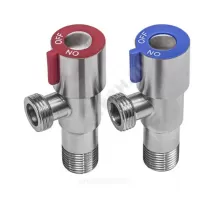 Комплект кранов бытовых угловых G1/2" Ру10 НР флажок керамическая кран-букса с отражателем RM-L ATS-1212-2