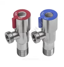 Комплект кранов бытовых угловых G1/2" Ру10 НР флажок керамическая кран-букса с отражателем RM-L ATS-1212-2