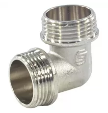 Угольник латунь никель реборда Ду 25 (1") НР/НР SantechSystems