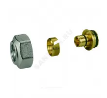 Переходник для МП/PE-X труб латунь обжим Дн 16х2,2х1/2" под конус с накидной гайкой R179E Giacomini R179EY056