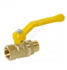 Кран шаровой латунь газ Стандарт 221 аналог 11б27п1 Ду 25 Ру40 ВР/НР рычаг желтый ГАЛЛОП 0115033