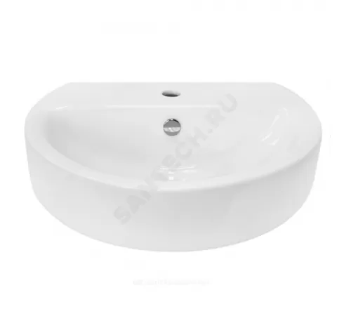 Умывальник подвесной Best 55 1 отверстие под смеситель по центру белый Sanita Luxe WB.PD/Best/55-C/WHT.G/S1